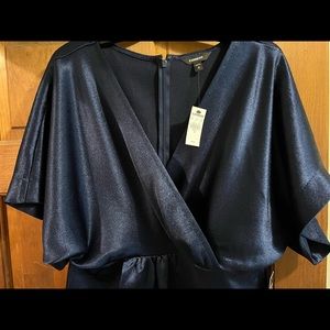 NWT - Size M - Navy Express Wrap Dress with Tulip Hem